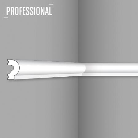 Stilby WL 13 zidna lajsna polistiren visoke gustine 25x14.5mm bela blago zaobljena sa jednom ravnom ivicom