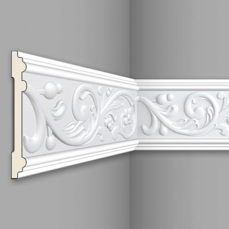 Stilby Z 12 zidna lajsna poliuretan 125x14x2000mm bela sa cvetnim reljefom