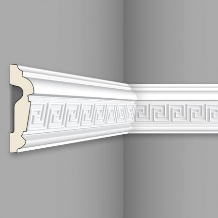 Stilby Z 31 zidna lajsna PU poliuretan 80x21x2000mm bela sa reljefom grčkog meandra.