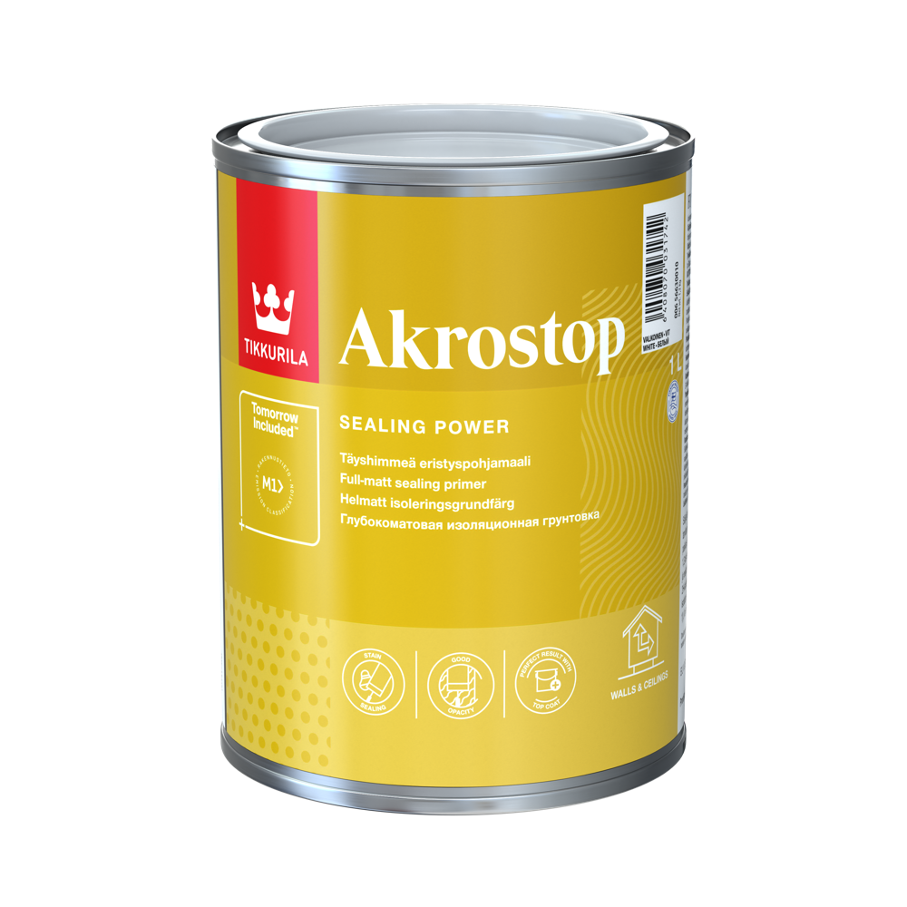 Tikkurila Akrostop zaptivni prajmer za unutrašnje zidove i plafone 1 l