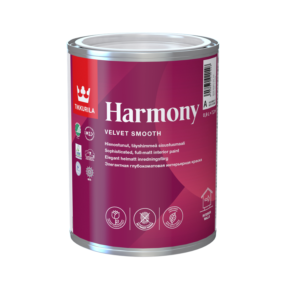 Tikkurila Harmony puna mat unutrašnja boja 0,9 l periva klasa 1