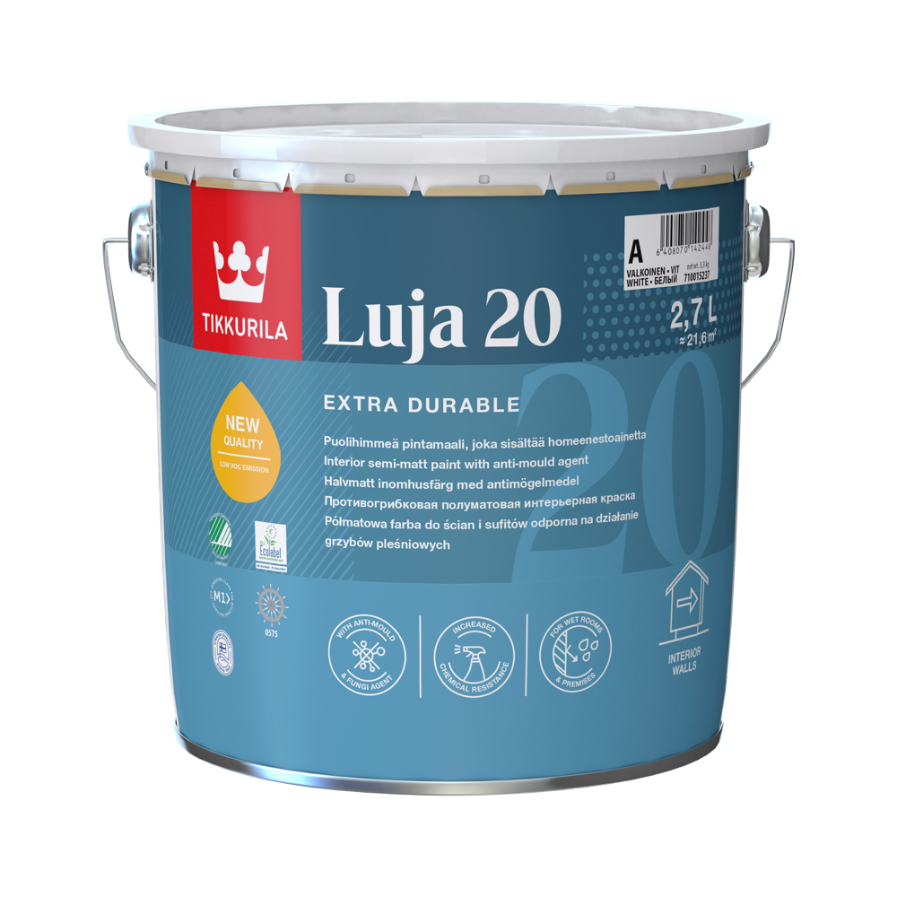 Tikkurila Luja 20 2,7 L polumat boja za zidove i plafone, toniranje online po Symphony ton karti.