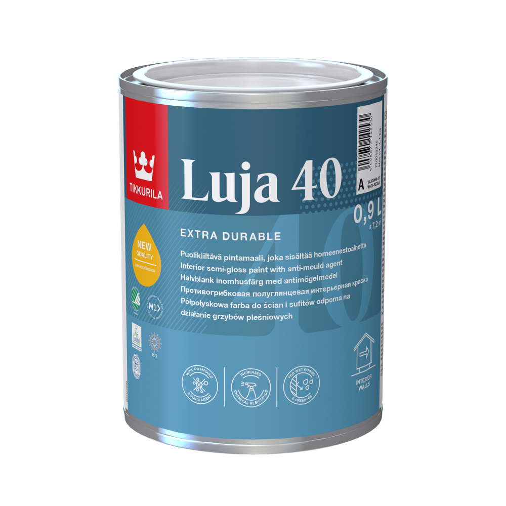 Tikkurila Luja 40 0,9 L polusjajna boja za zidove i plafone, toniranje online po Symphony ton karti.