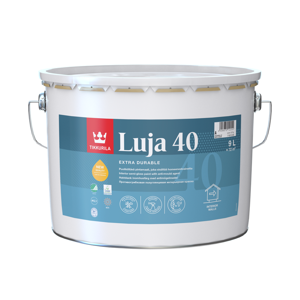 Tikkurila Luja 40 9 L polusjajna boja za zidove i plafone, toniranje online po Symphony ton karti.