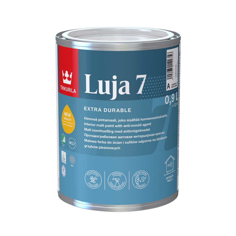 Tikkurila Luja 7 0,9 L mat boja za zidove i plafone, toniranje online po Symphony ton karti.