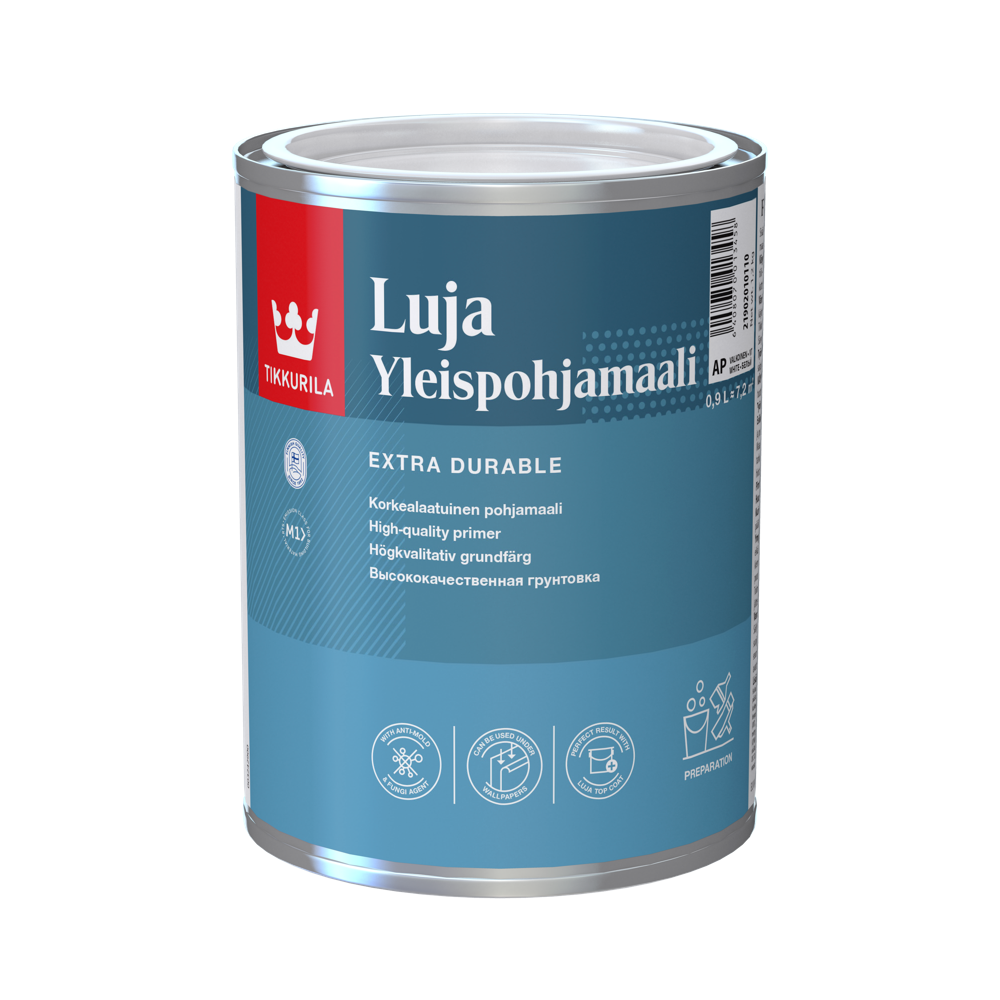 Tikkurila Luja Yleispohjamaali 0,9 L akrilni prajmer za zidove i plafone, toniranje online u svetle nijanse po Symphony ton karti.