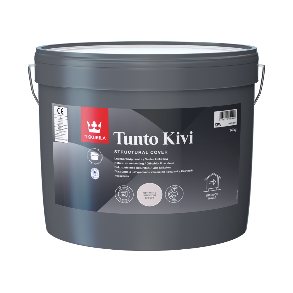 TIKKURILA TUNTO KIVI 14 kg dekorativni premaz sa efektom prirodnog kamena za unutrašnje zidove toniranje online po Tunto Stone ton karti