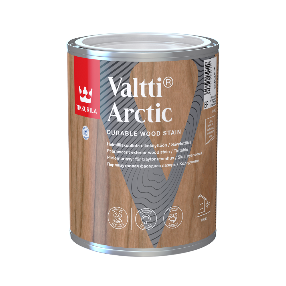 TIKKURILA VALTTI ARCTIC 0,9 L lazura za spoljašnje drvo sa bisernim efektom toniranje online po Arctic ton karti