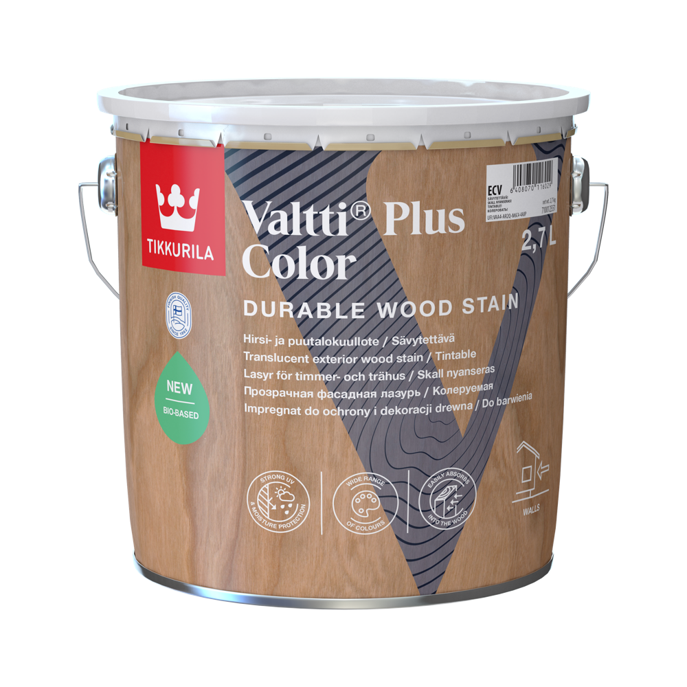 TIKKURILA VALTTI PLUS COLOR 2,7 L spoljašnja lazura za drvo toniranje online po Valtti Semi Transparent Wood Finishes karti