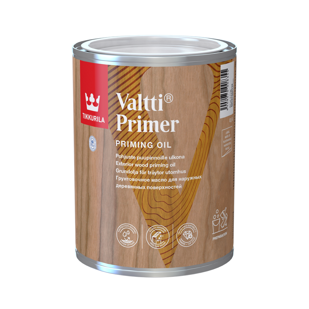 TIKKURILA VALTTI PRIMER 0,9 L bezbojno ulje za impregnaciju spoljašnjeg drveta ne tonira se