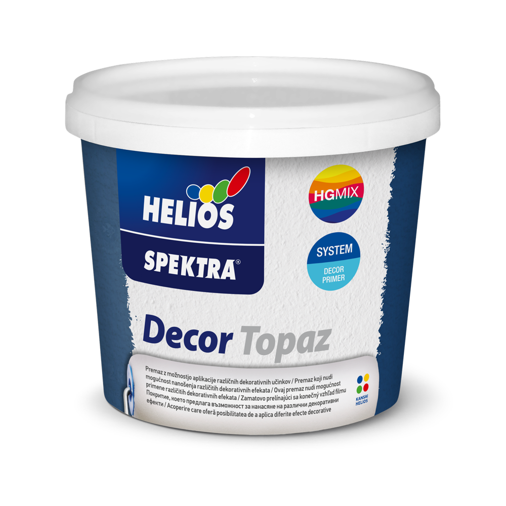HELIOS SPEKTRA Decor Topaz dekorativna boja za unutrašnje zidove sa baršunastim metalik efektom i prelivenim sjajem.