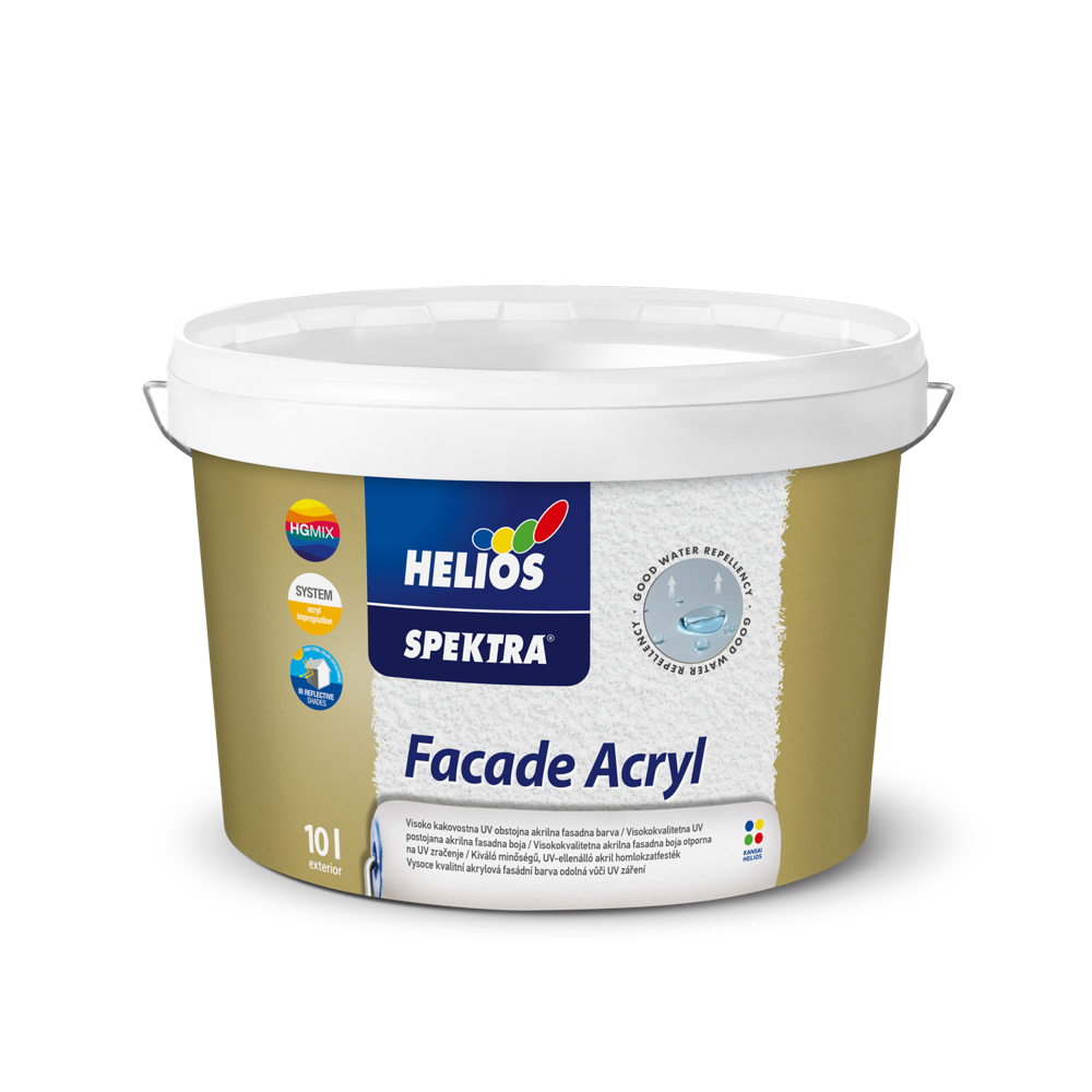 HELIOS SPEKTRA Facade Acryl fasadna boja za spoljne zidove otporna na vremenske uslove i vlagu, toniranje online po NCS i EXTERIOR ton karti.