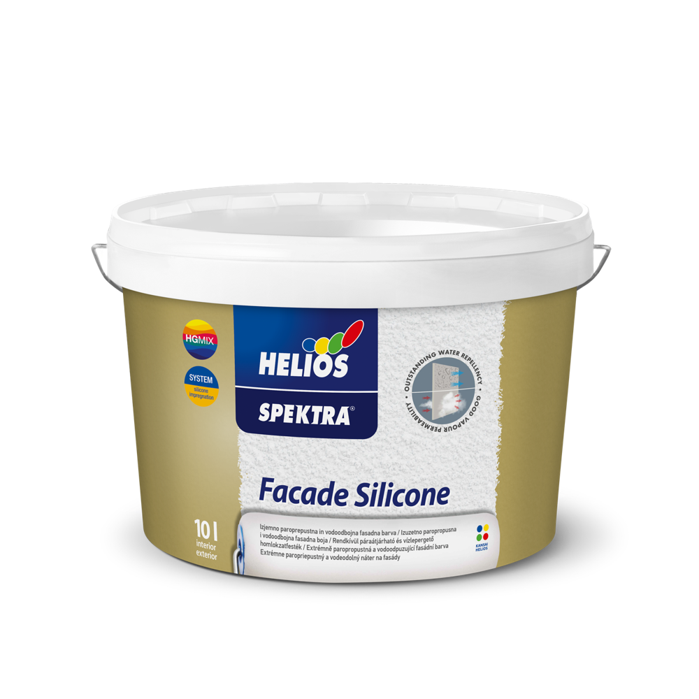 HELIOS SPEKTRA Facade Silicone silikonska fasadna boja visoke paropropusnosti i vodoodbojnosti, toniranje online po NCS i EXTERIOR ton karti.