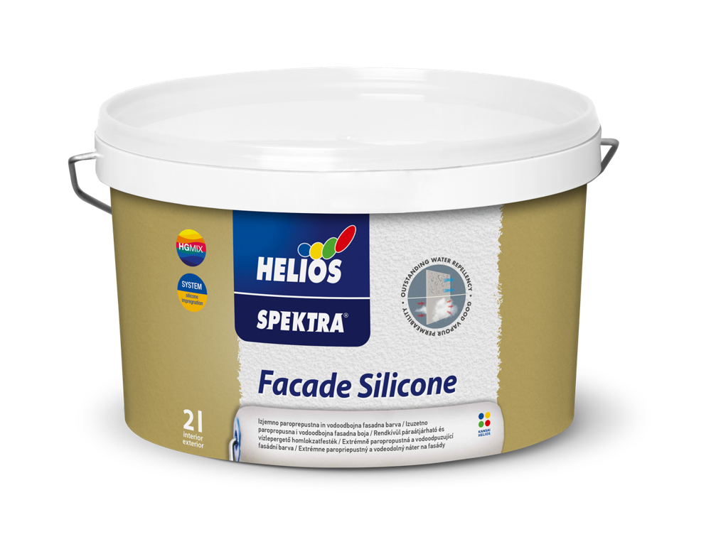 HELIOS SPEKTRA Facade Silicone silikonska fasadna boja visoke paropropusnosti i vodoodbojnosti, toniranje online po NCS i EXTERIOR ton karti.