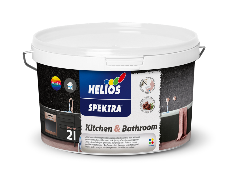 HELIOS SPEKTRA Kitchen&Bathroom unutrašnja boja za zidove i plafone, toniranje online po NCS i INTERIOR COLOUR COLLECTION ton karti.