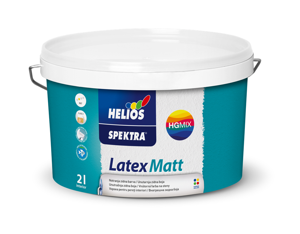 HELIOS SPEKTRA Latex Matt unutrašnja boja za zidove i plafone za prostorije sa velikim opterećenjem, toniranje online po NCS, INTERIOR COLOUR COLLECTION i EXTERIOR COLOUR COLLECTION ton karti.