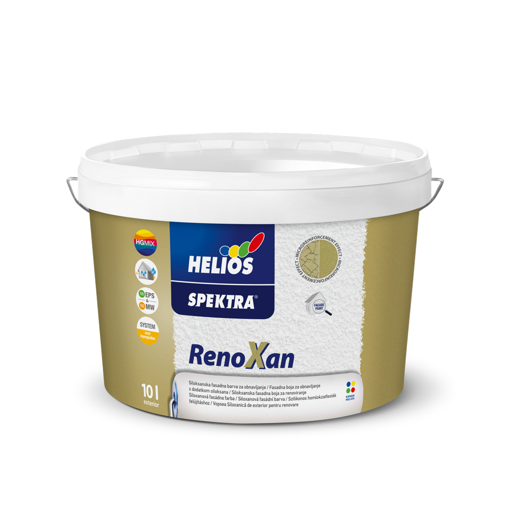 HELIOS SPEKTRA Renoxan fasadna boja za renoviranje termoizolacionih fasada otporna na vodu i vremenske uticaje, toniranje online po NCS i EXTERIOR ton karti.