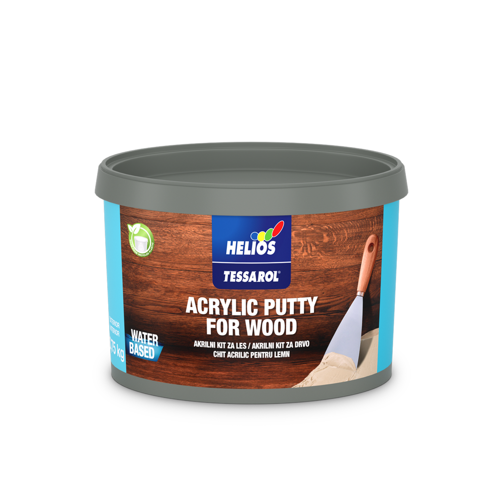 HELIOS TESSAROL akrilni kit za drvo za popravku pukotina i oštećenja na drvetu, za unutrašnju i spoljašnju upotrebu. Ne tonira se.