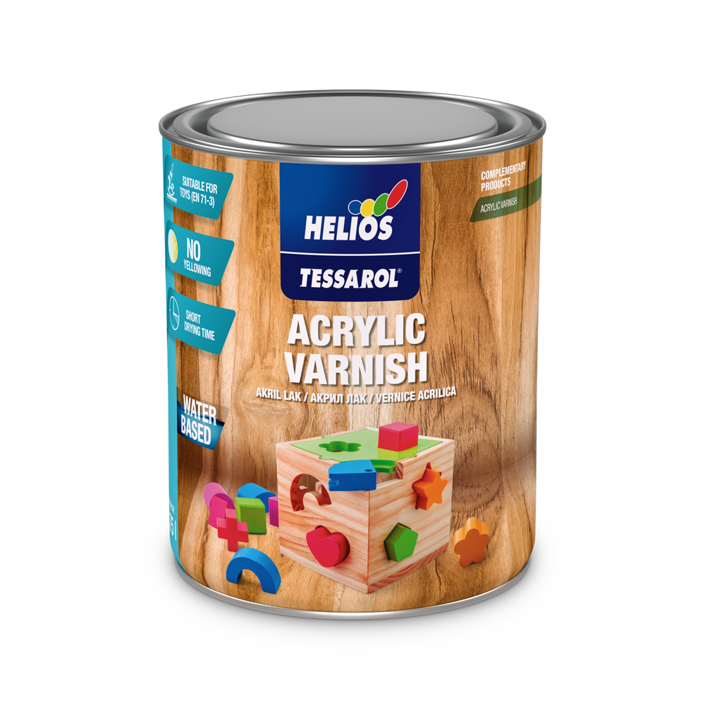 HELIOS TESSAROL AKRIL LAK saten bezbojni lak za drvo 0,75 l.