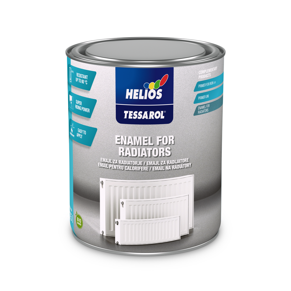 HELIOS TESSAROL emajl za radijatore sjajna boja za radijatore bela 0,75 l