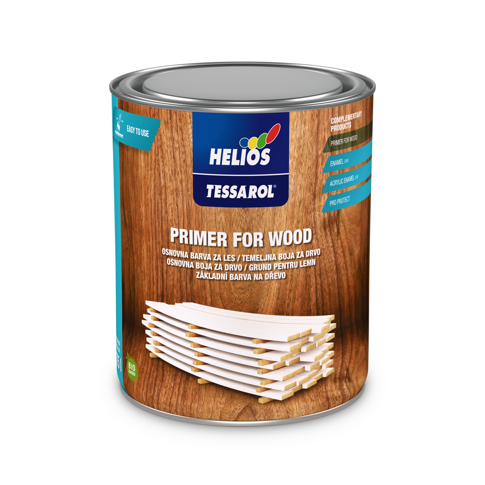 HELIOS TESSAROL osnovna boja za drvo je pokrivna osnovna boja za zaštitu drvenih površina u unutrašnjim i spoljnim prostorima. Tonira se online po HGMIX ton karti.